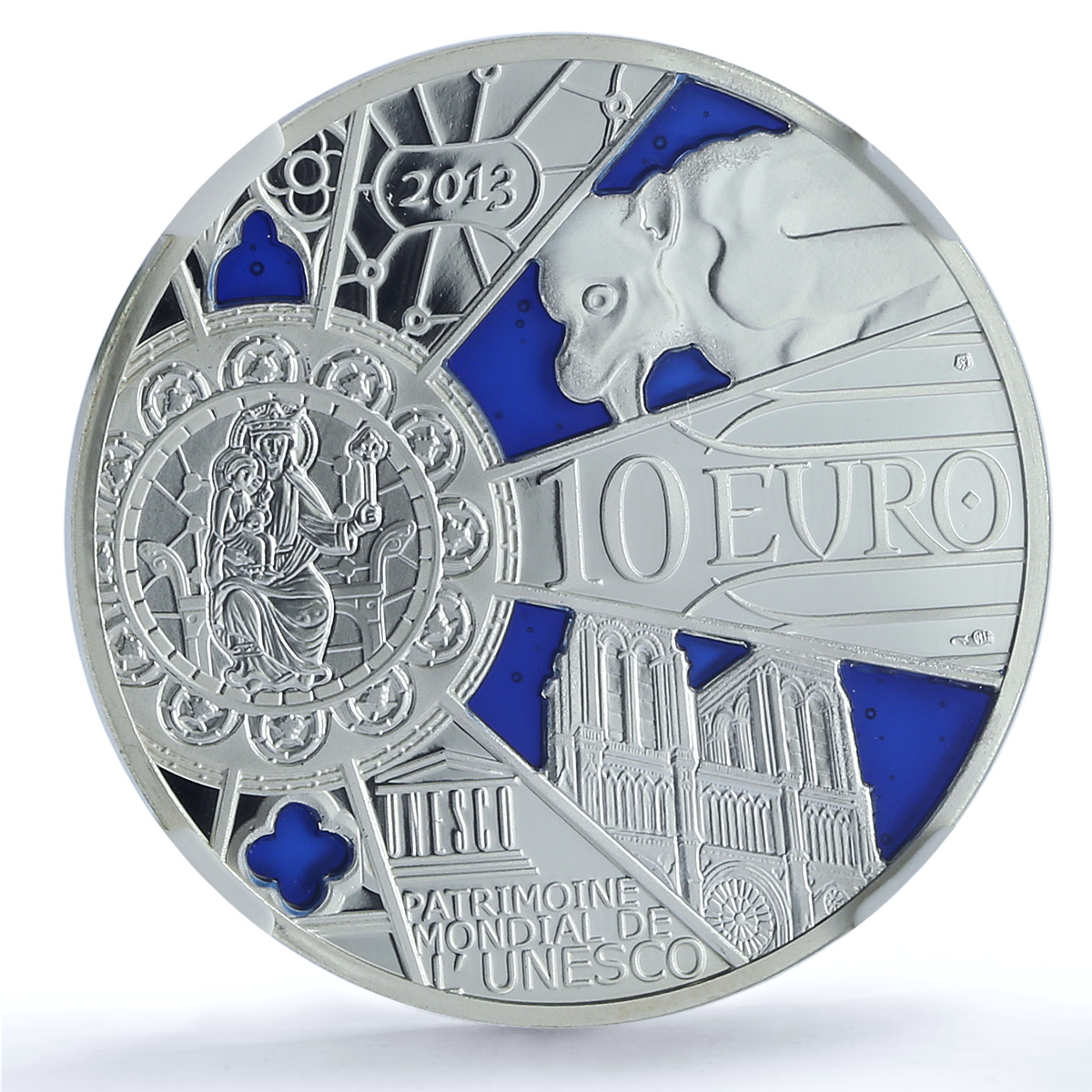 France 10 euros Notre Dame Cathedral KM-2097 UNESCO PF 70 NGC silver coin 2013