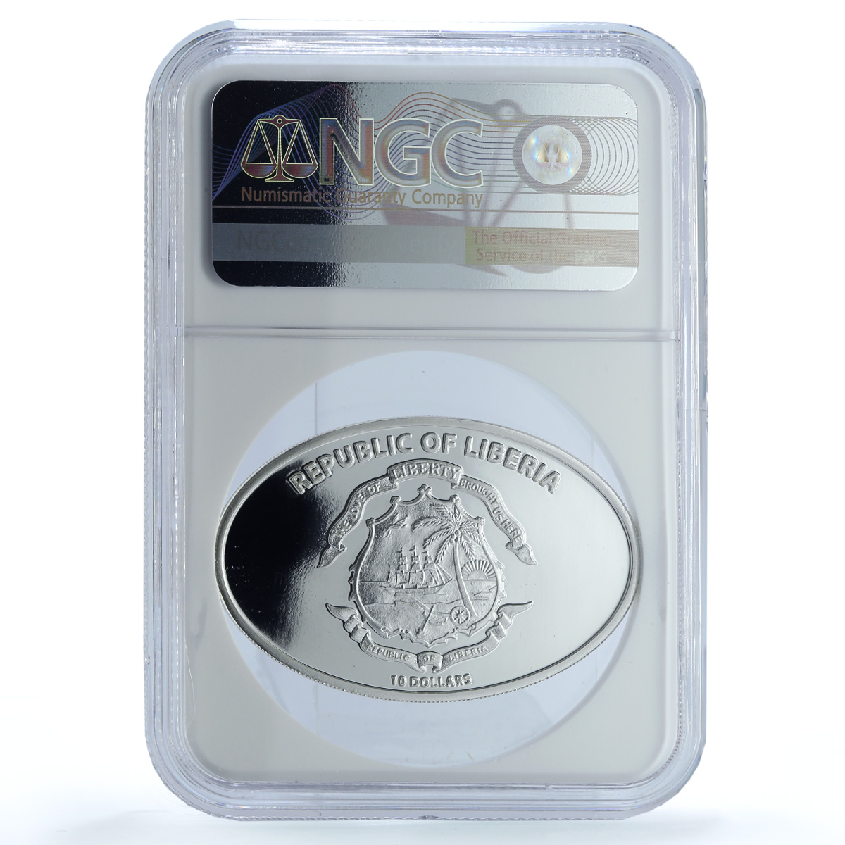 Liberia 10 dollars Titanic Expedition KM-1019 Ship PF 70 NGC silver coin 2005