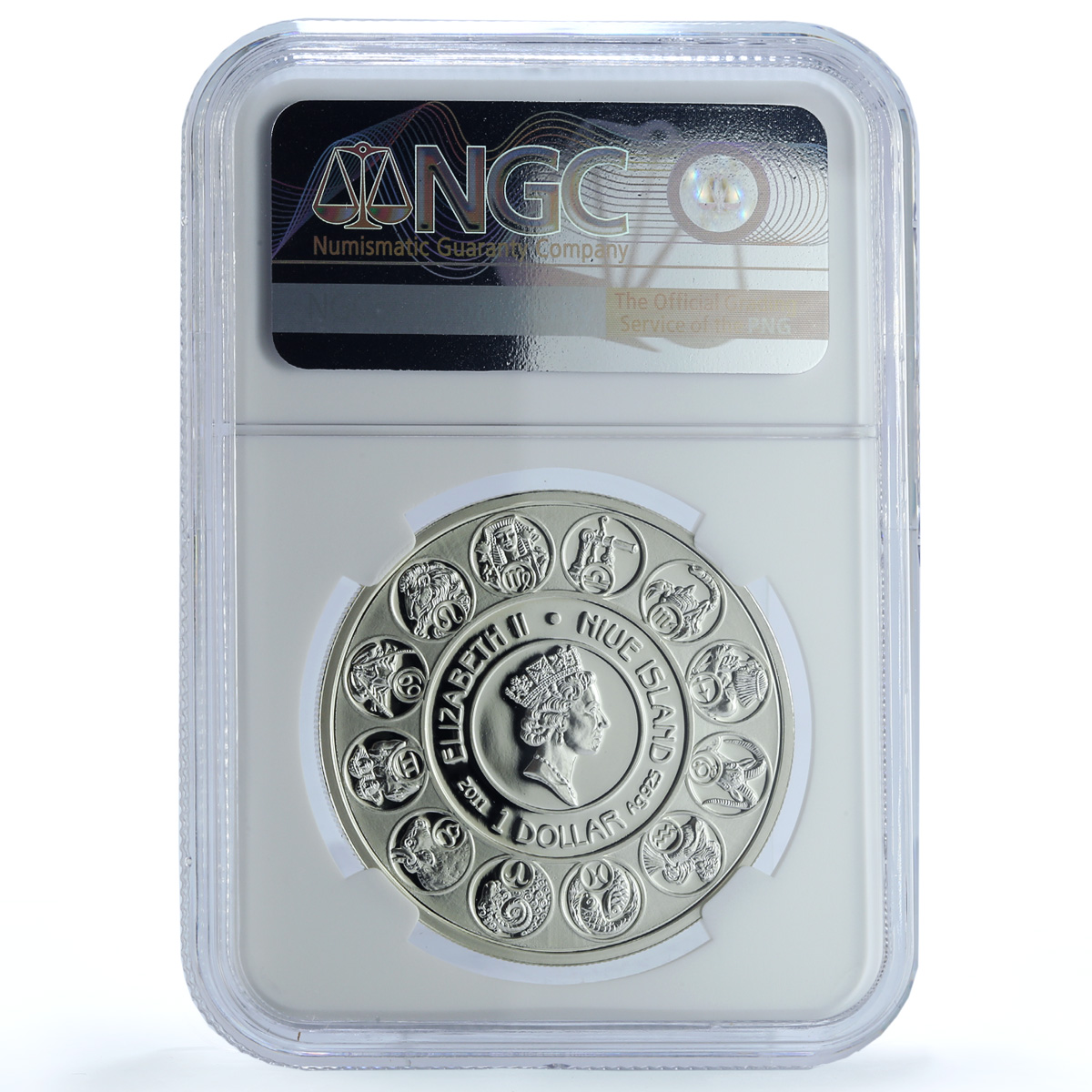 Niue 1 dollar Libra KM-501 Mucha Zodiac Signs Art PF 70 NGC silver coin 2011
