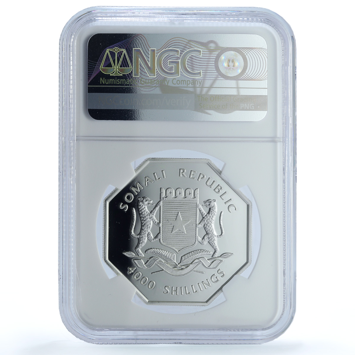Somalia 4000 shillings Zheng He Ming Dynasty Giraffe PF 70 NGC silver coin 2005