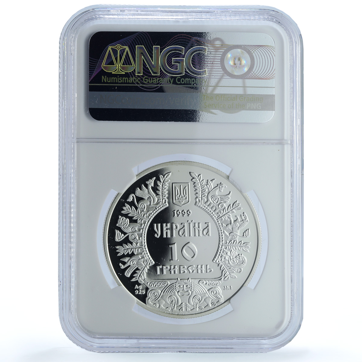 Ukraine 10 hryvnias Prince Askold KM-86 History Ship PF 69 NGC silver coin 1999