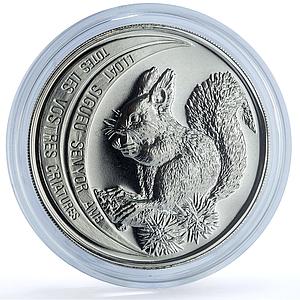 Andorra 10 diners Red Squirrel KM-74 Wildlife Fauna proof silver coin 1992