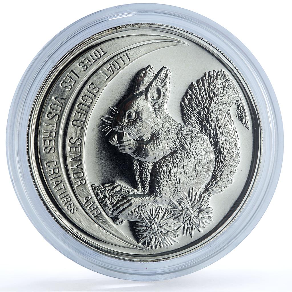 Andorra 10 diners Red Squirrel KM-74 Wildlife Fauna proof silver coin 1992