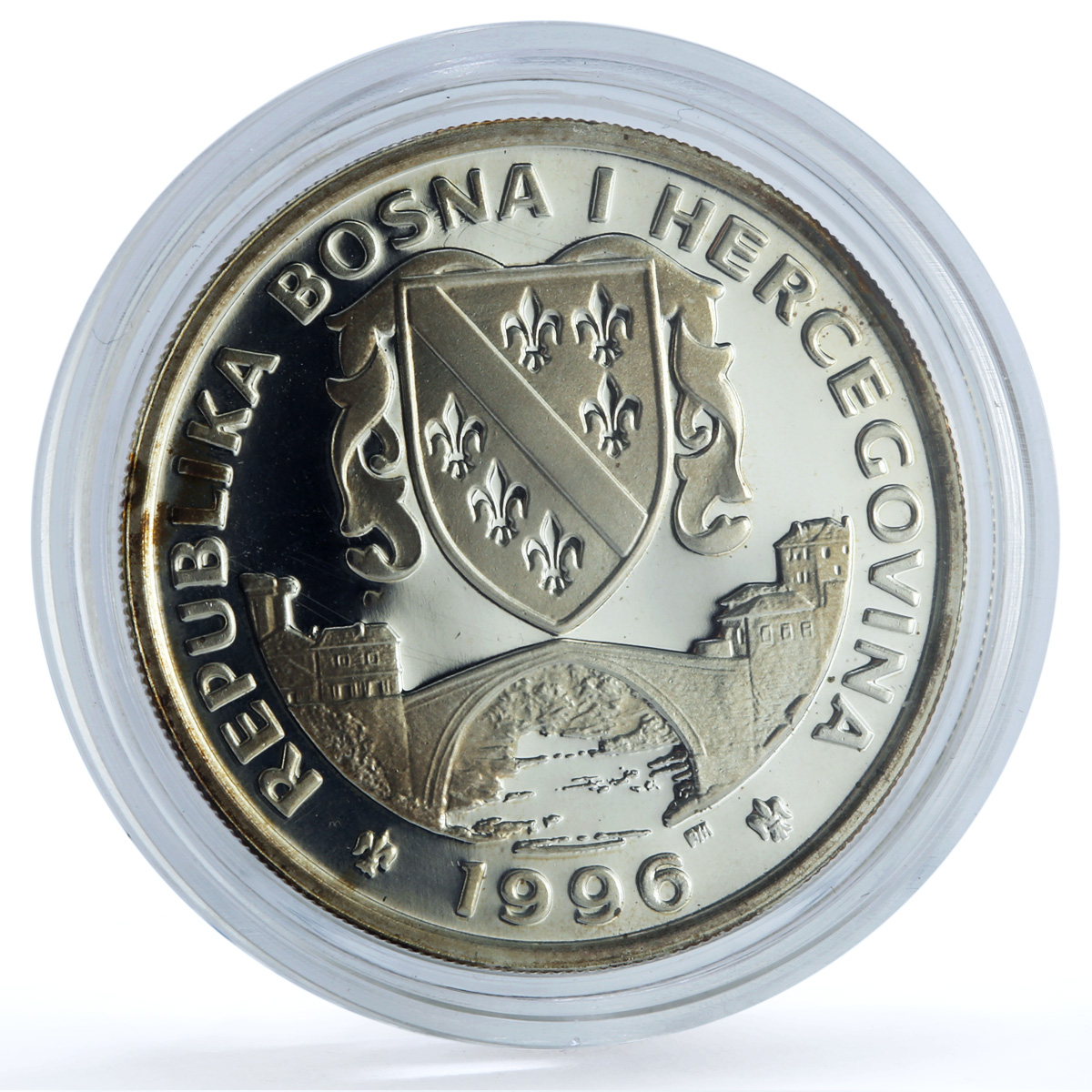 Bosnia and Herzegovina 14 euros Peace KM-88 Rose Flower proof silver coin 1996