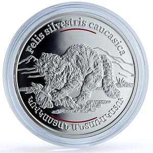 Armenia 100 dram Wildcat KM-121 Wildlife Fauna Cat proof silver coin 2006