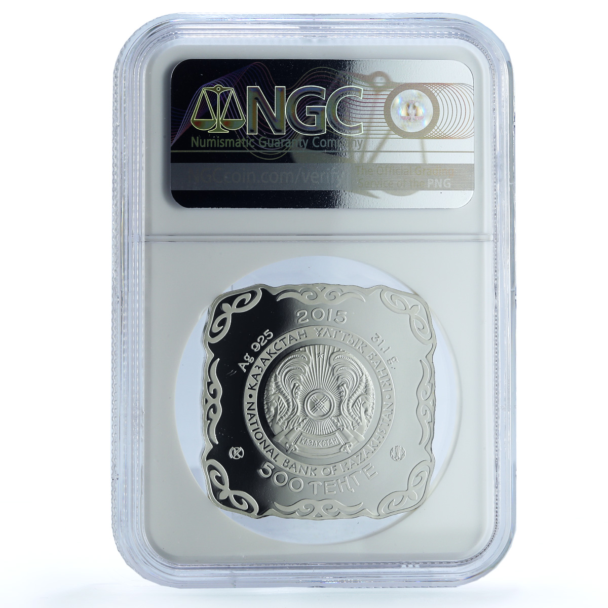 Kazakhstan 500 tenge Pendant KM-302 Treasures Art PF 70 NGC silver coin 2015 Kazakhstan 500 tenge Pendant KM-302 Treasures Art PF 70 NGC silver coin 2015