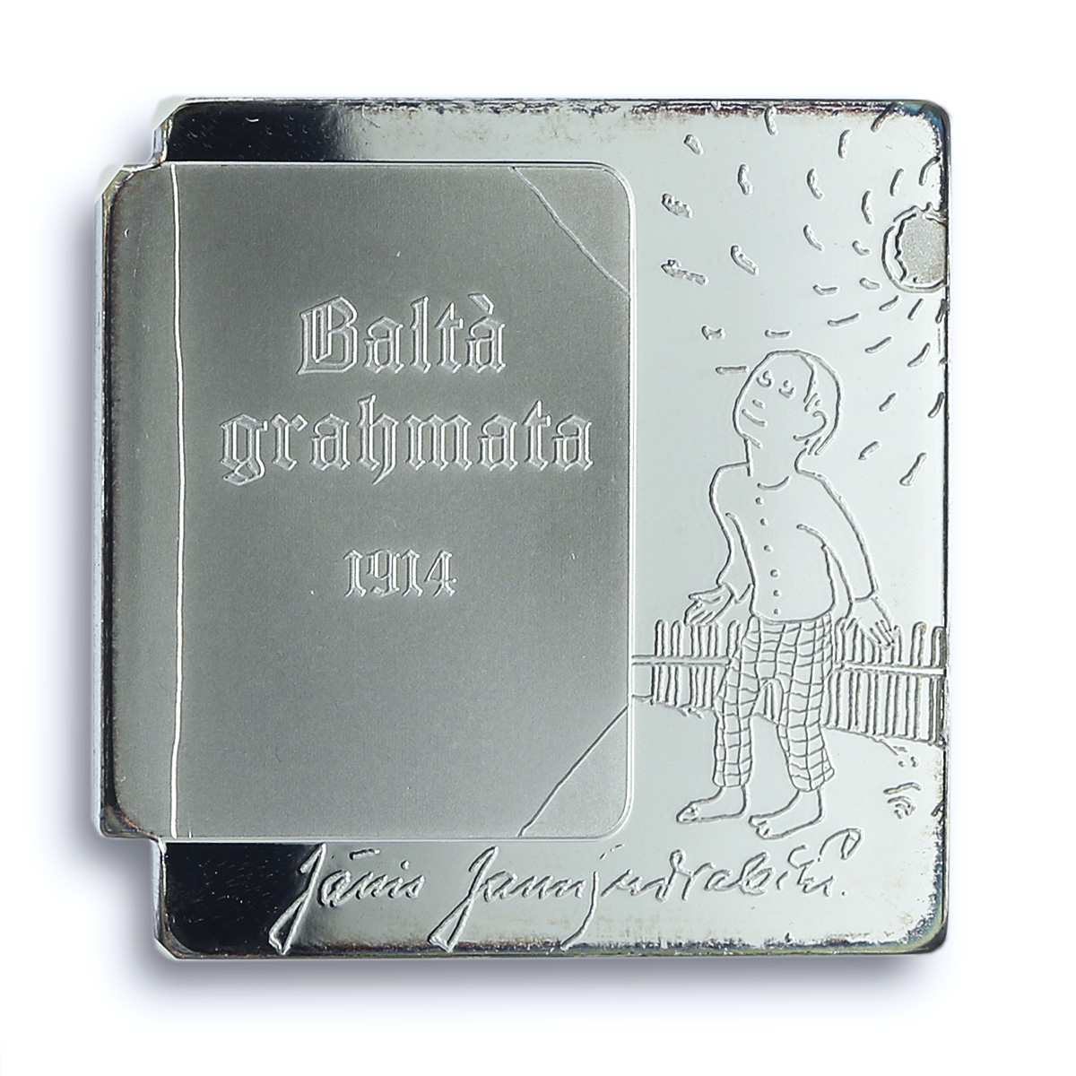 Latvia 5 euros White Book KM-160 Literature Child PF 68 NGC silver coin 2014