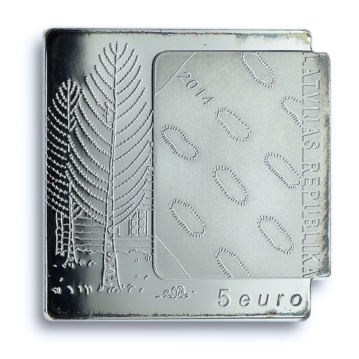 Latvia 5 euros White Book KM-160 Literature Child PF 68 NGC silver coin 2014