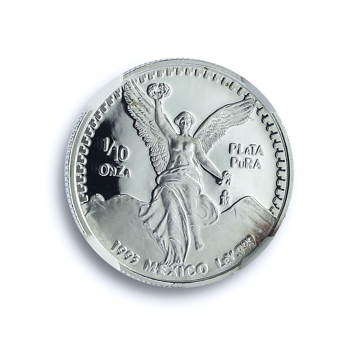 Mexico 1/10 onza Libertad Angel of Independence KM-543 PF69 NGC silver coin 1993 Mexico 1/10 onza Libertad Angel of Independence KM-543 PF69 NGC silver coin 1993