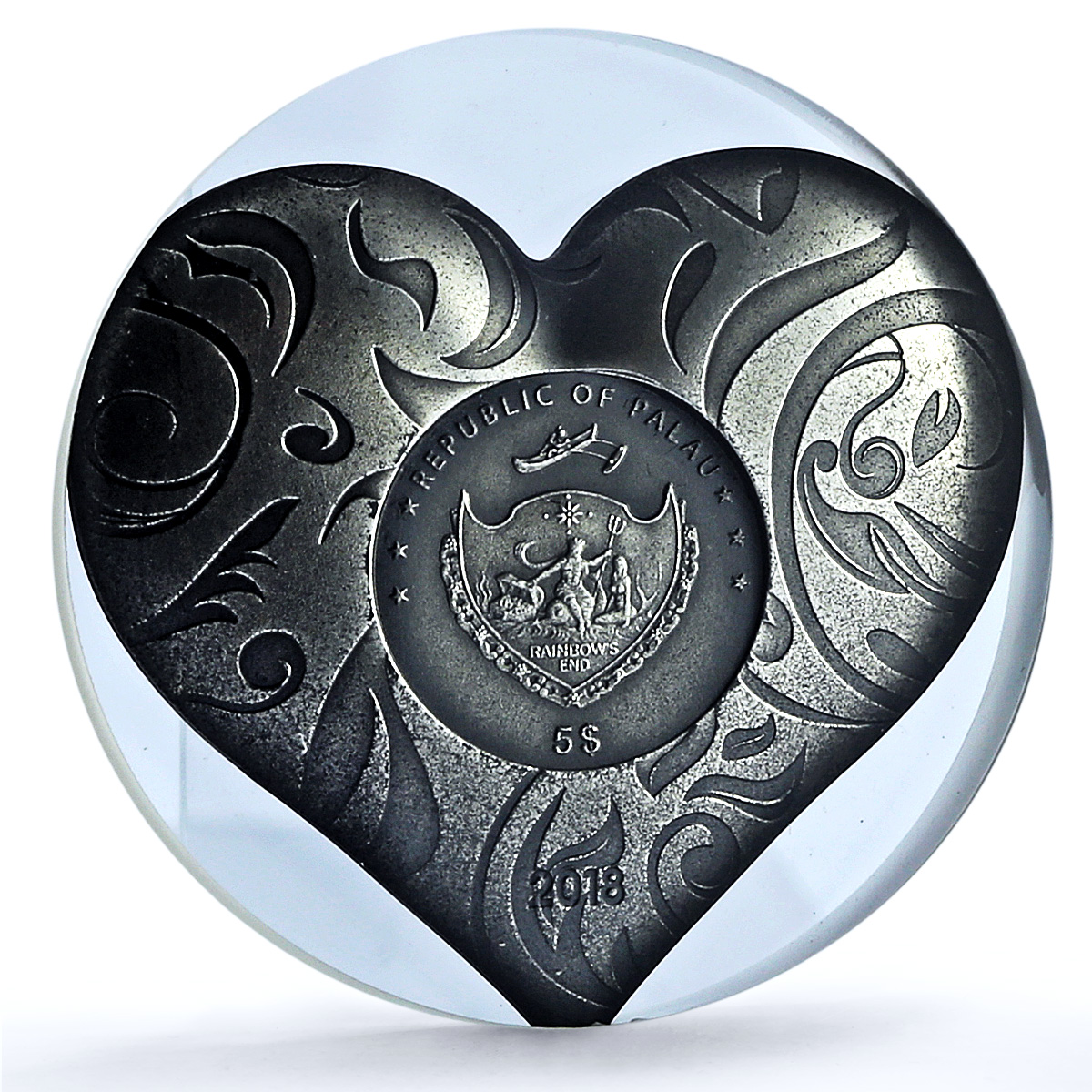 Palau 5 dollars Precious Heart KM-800 Love Gifts MS 67 NGC silver coin 2018
