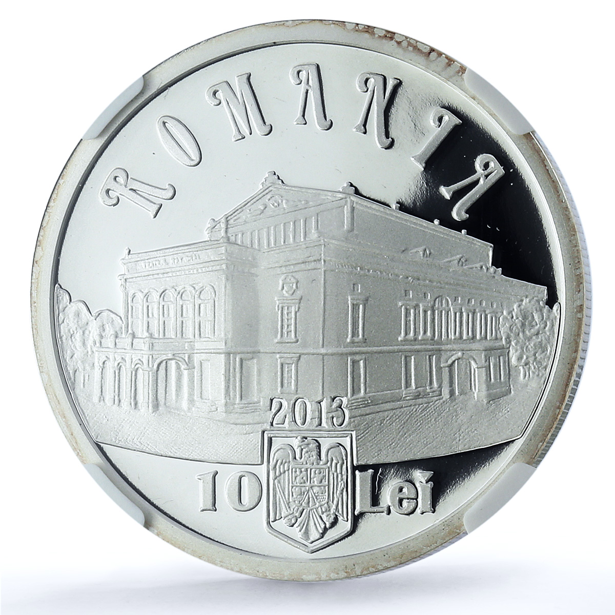Romania 10 lei Lucia Sturdza Bulandra KM-322 Theatre PF 70 NGC silver coin 2013 Romania 10 lei Lucia Sturdza Bulandra KM-322 Theatre PF 70 NGC silver coin 2013