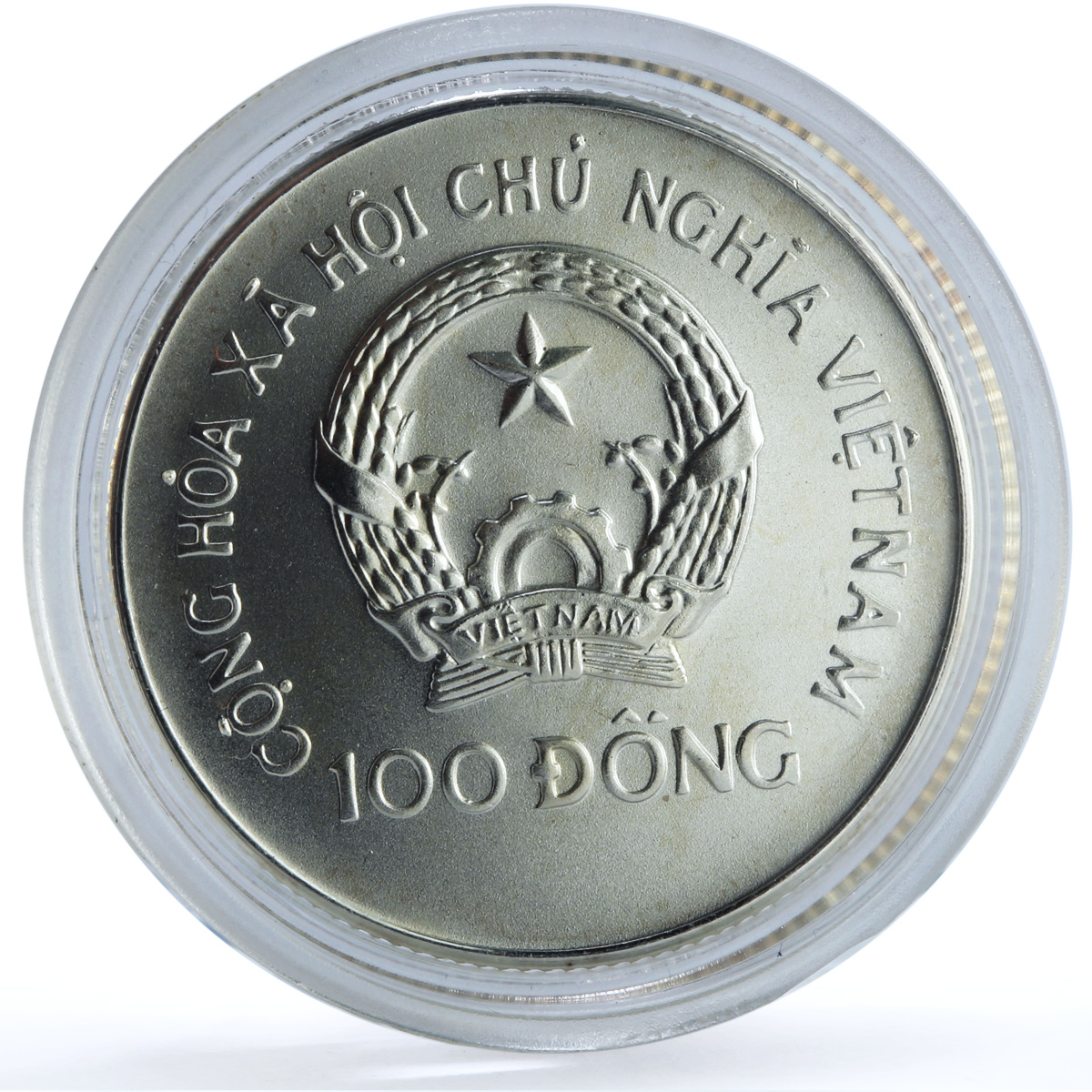 Vietnam 100 dong Football EURO Cup Germany KM-26 Sports Players silver coin 1988