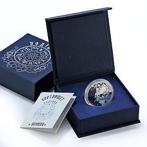 Niue 1 dollar Scorpion Coloured Zodiac Signs proof silver coin 2019