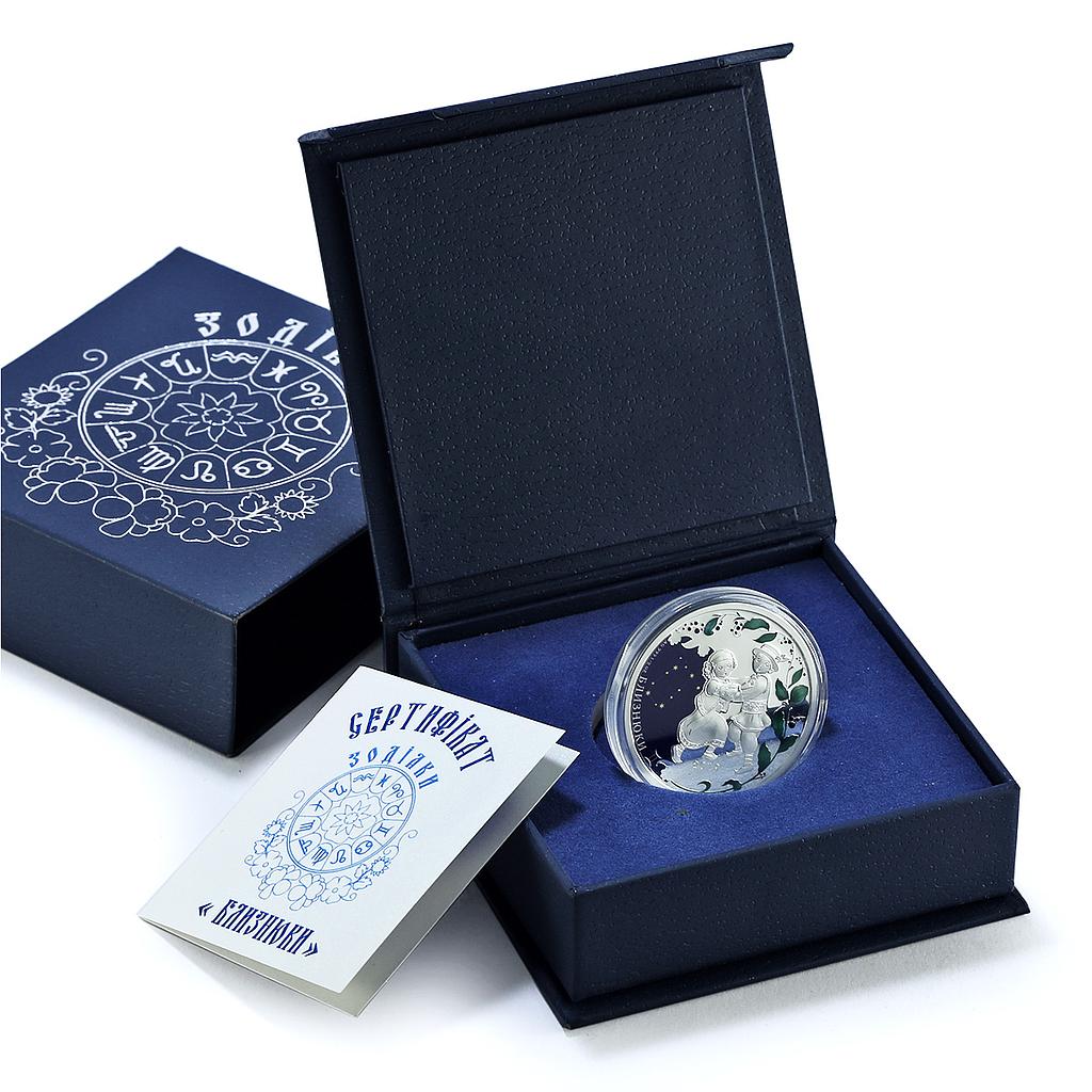 Niue 1 dollar Gemini Coloured Zodiac Signs Children proof silver coin 2019