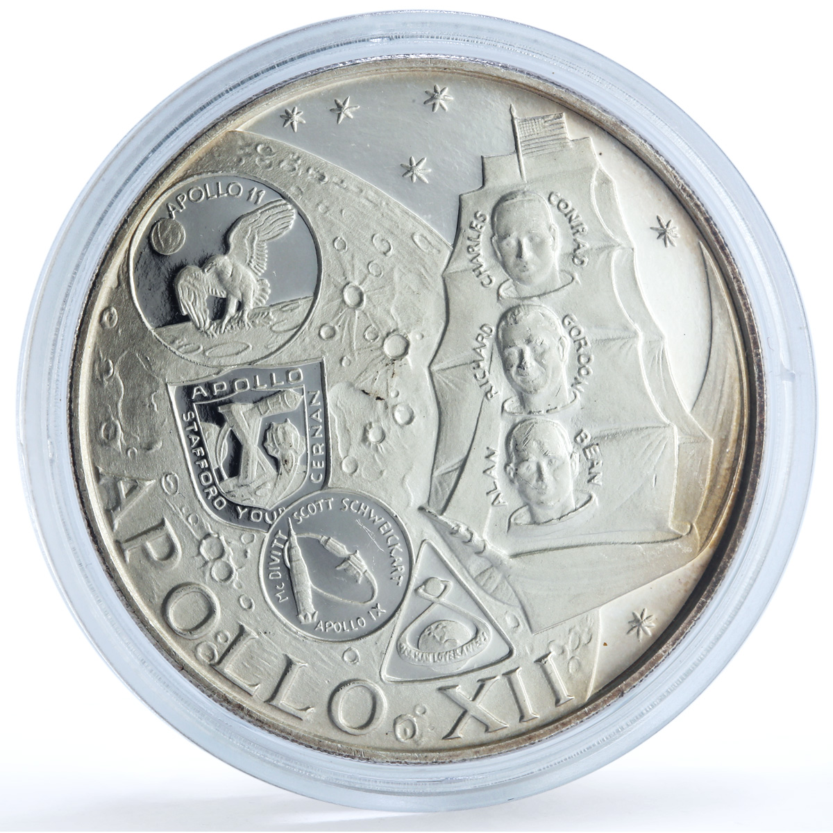 Fujairah 10 riyals Apollo XII KM-5 Space Moon Landing proof silver coin 1970