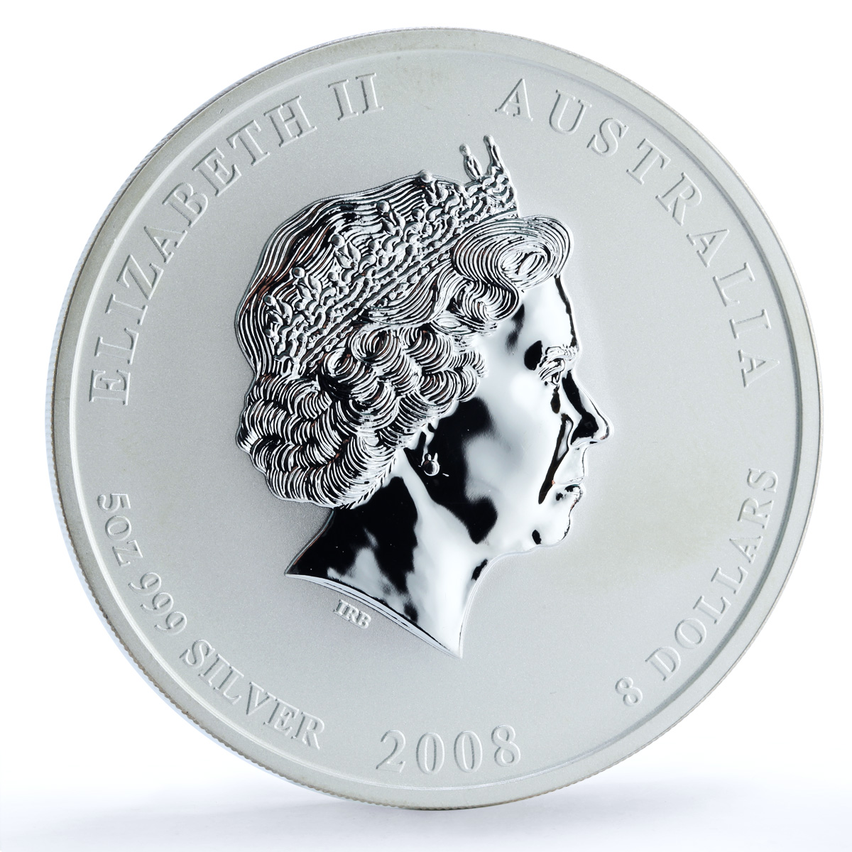 Australia 8 dollars Year Mouse Rat KM-1757 Lunar Series 2 5 oz silver coin 2008