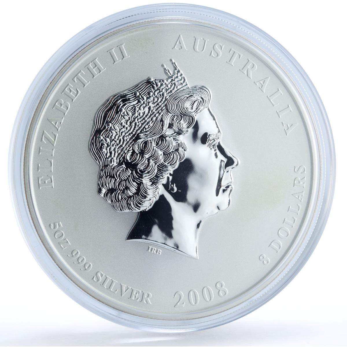 Australia 8 dollars Year Mouse Rat KM-1757 Lunar Series 2 5 oz silver coin 2008