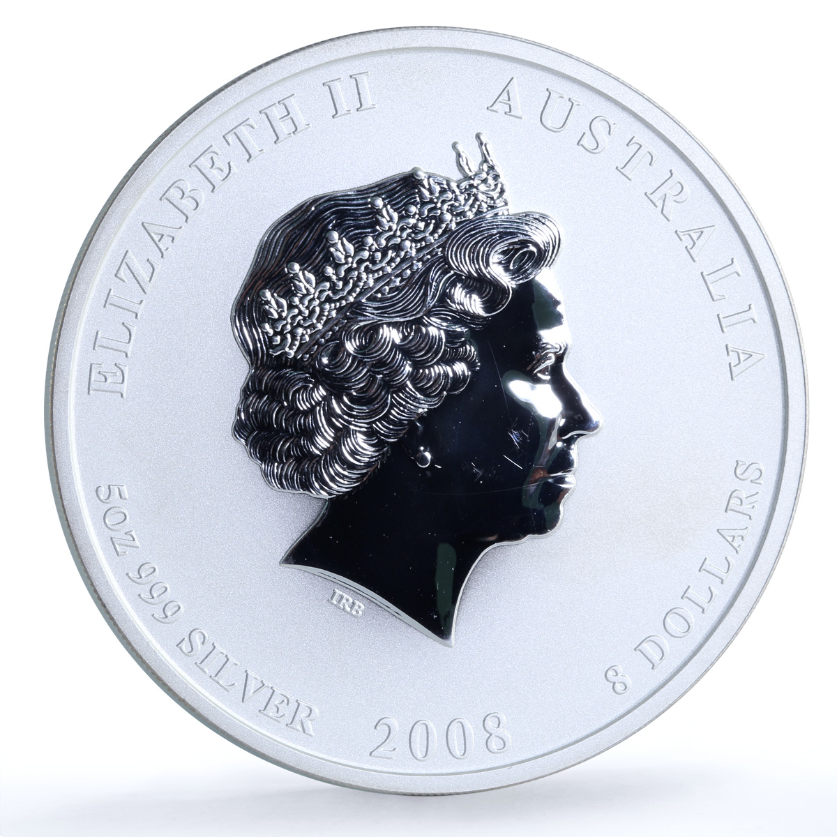 Australia 8 dollars Year Mouse Rat KM-1757 Lunar Series 2 5 oz silver coin 2008