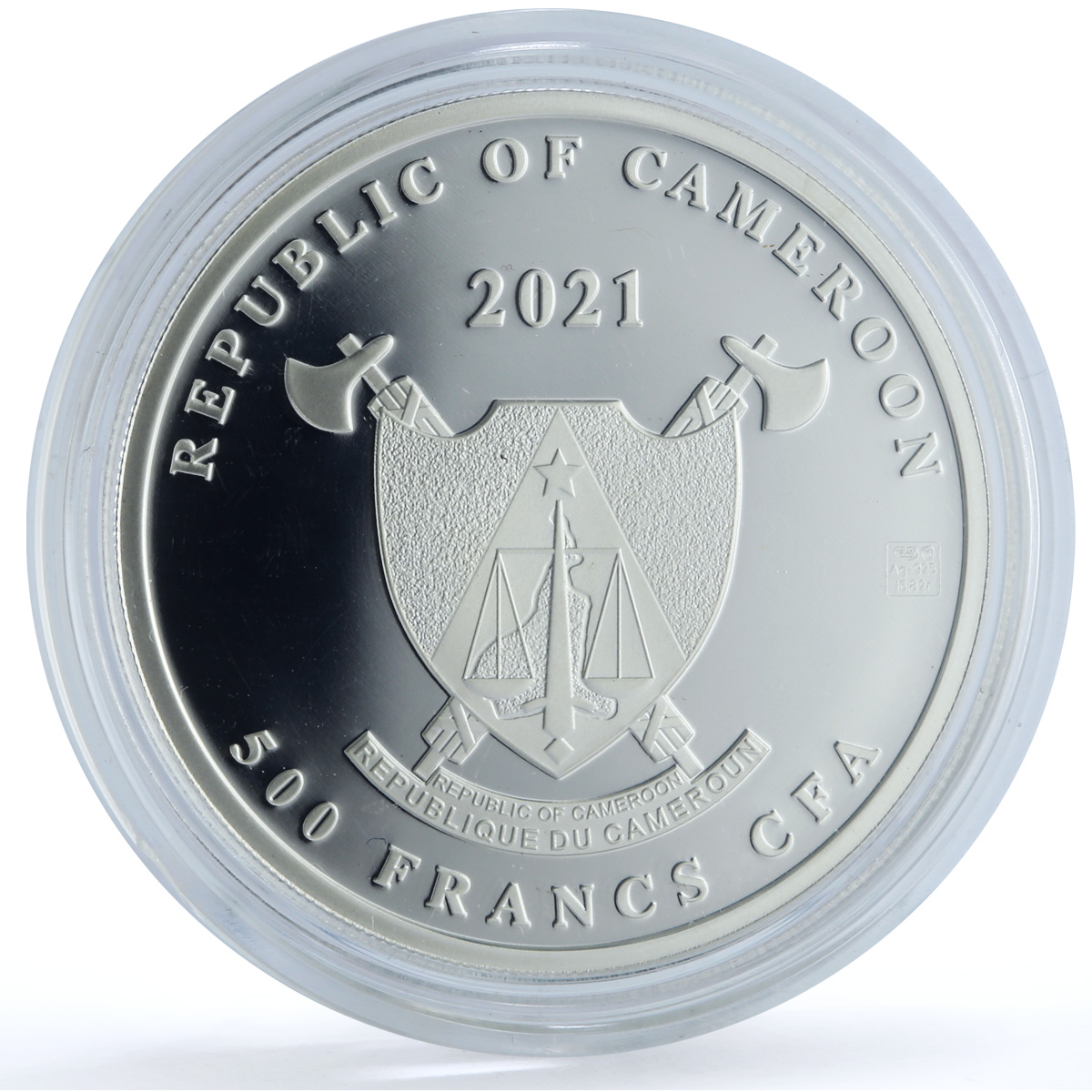 Cameroon 500 francs Swallow Nest Palace Birds Ship proof-like silver coin 2021