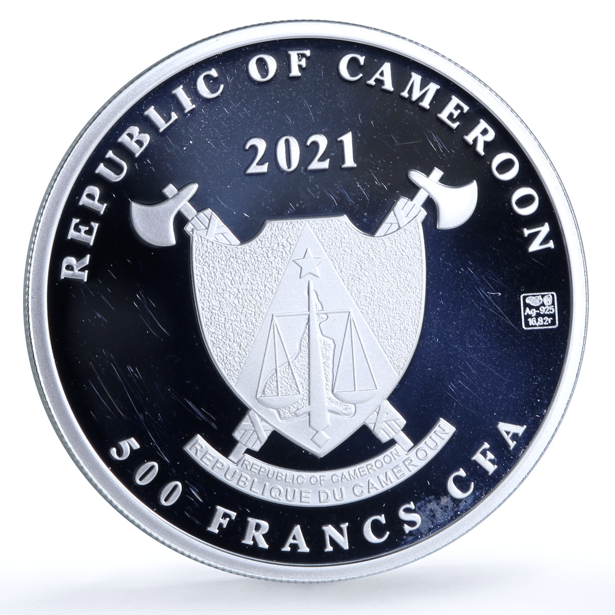 Cameroon 500 francs Swallow Nest Palace Birds Ship proof-like silver coin 2021