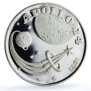 Fujairah 10 riyals Apollo XIV KM-22 Space Moon Landing Rocket silver coin 1970