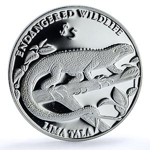 Tokelau 5 tala Emo Skink KM-17 Wildlife Fauna Lizard proof silver coin 1995