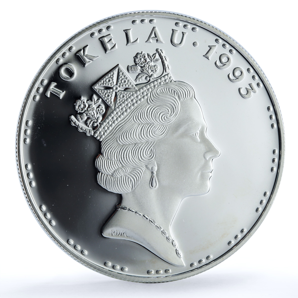 Tokelau 5 tala Emo Skink KM-17 Wildlife Fauna Lizard proof silver coin 1995