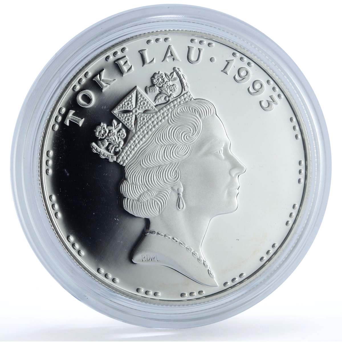 Tokelau 5 tala Emo Skink KM-17 Wildlife Fauna Lizard proof silver coin 1995