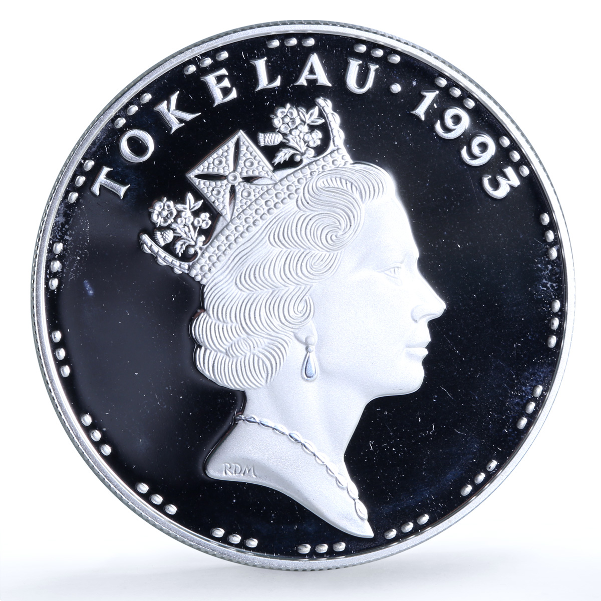 Tokelau 5 tala Emo Skink KM-17 Wildlife Fauna Lizard proof silver coin 1995