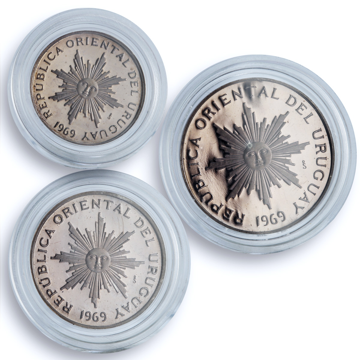 Uruguay Various Set Oriental Republic Patterns KM-Pn87 proof silver coin 1969
