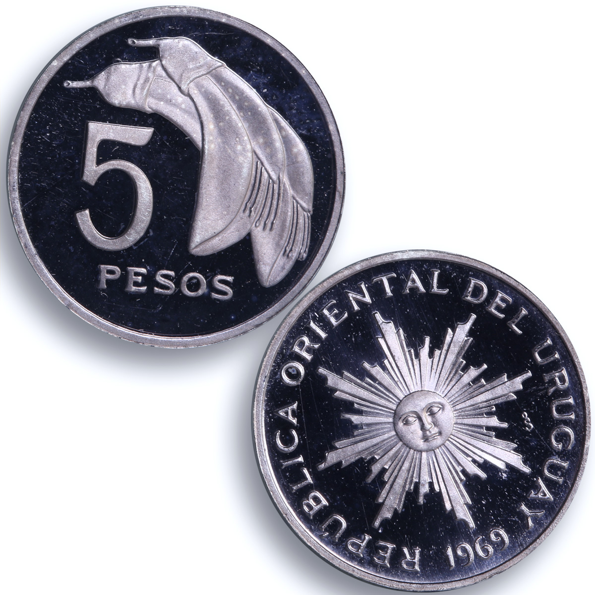 Uruguay Various Set Oriental Republic Patterns KM-Pn87 proof silver coin 1969