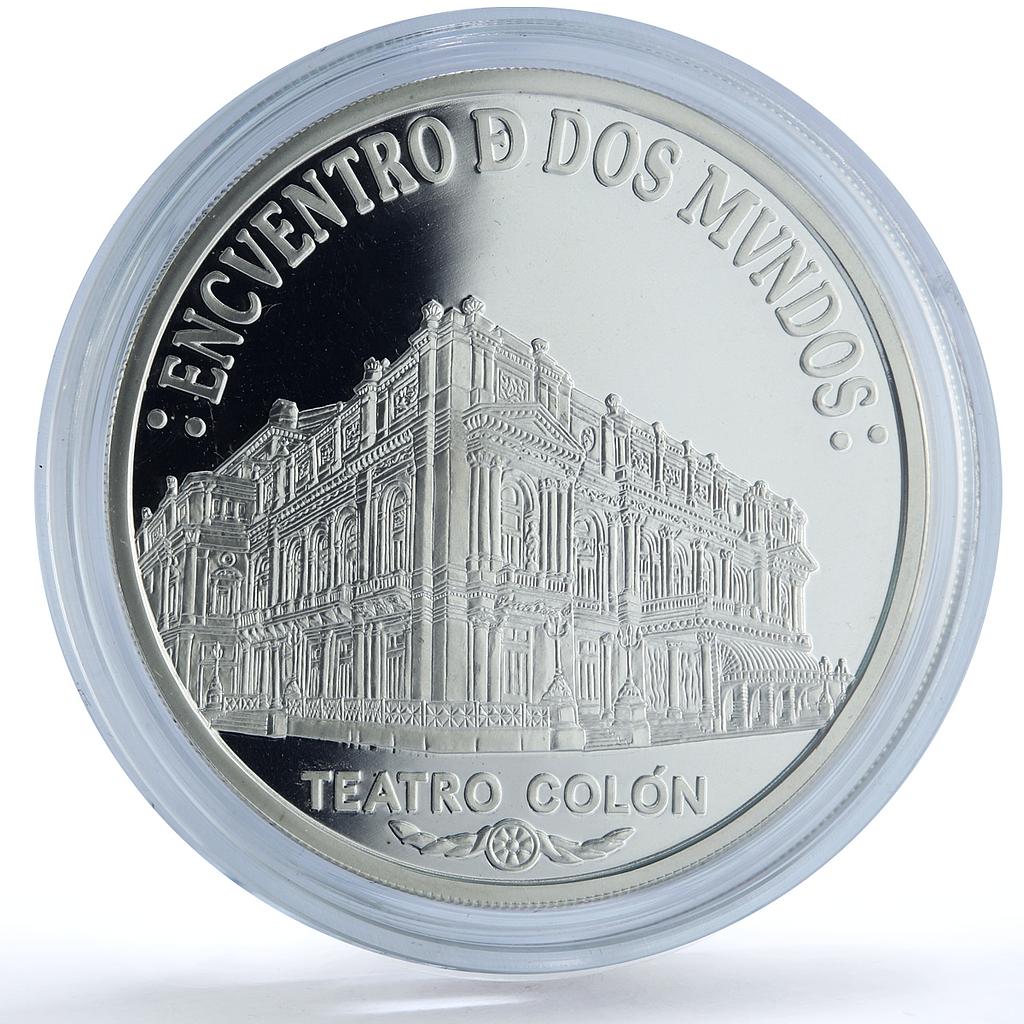 Argentina 25 pesos Ibero-American Architecture KM-139 Theatre silver coin 2005