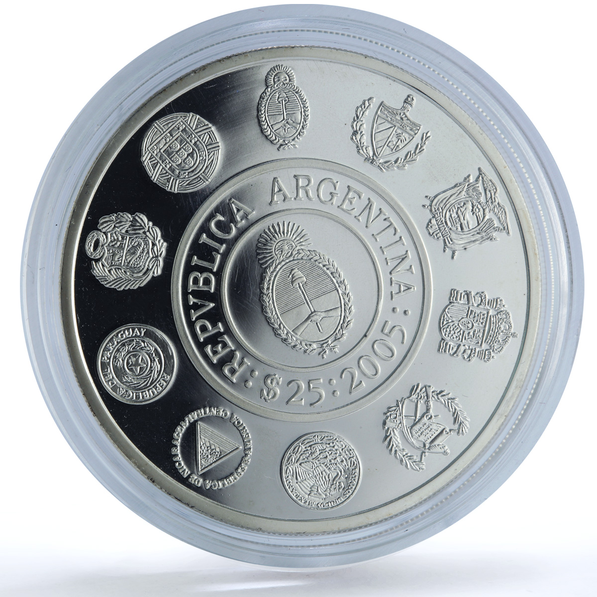 Argentina 25 pesos Ibero-American Architecture KM-139 Theatre silver coin 2005
