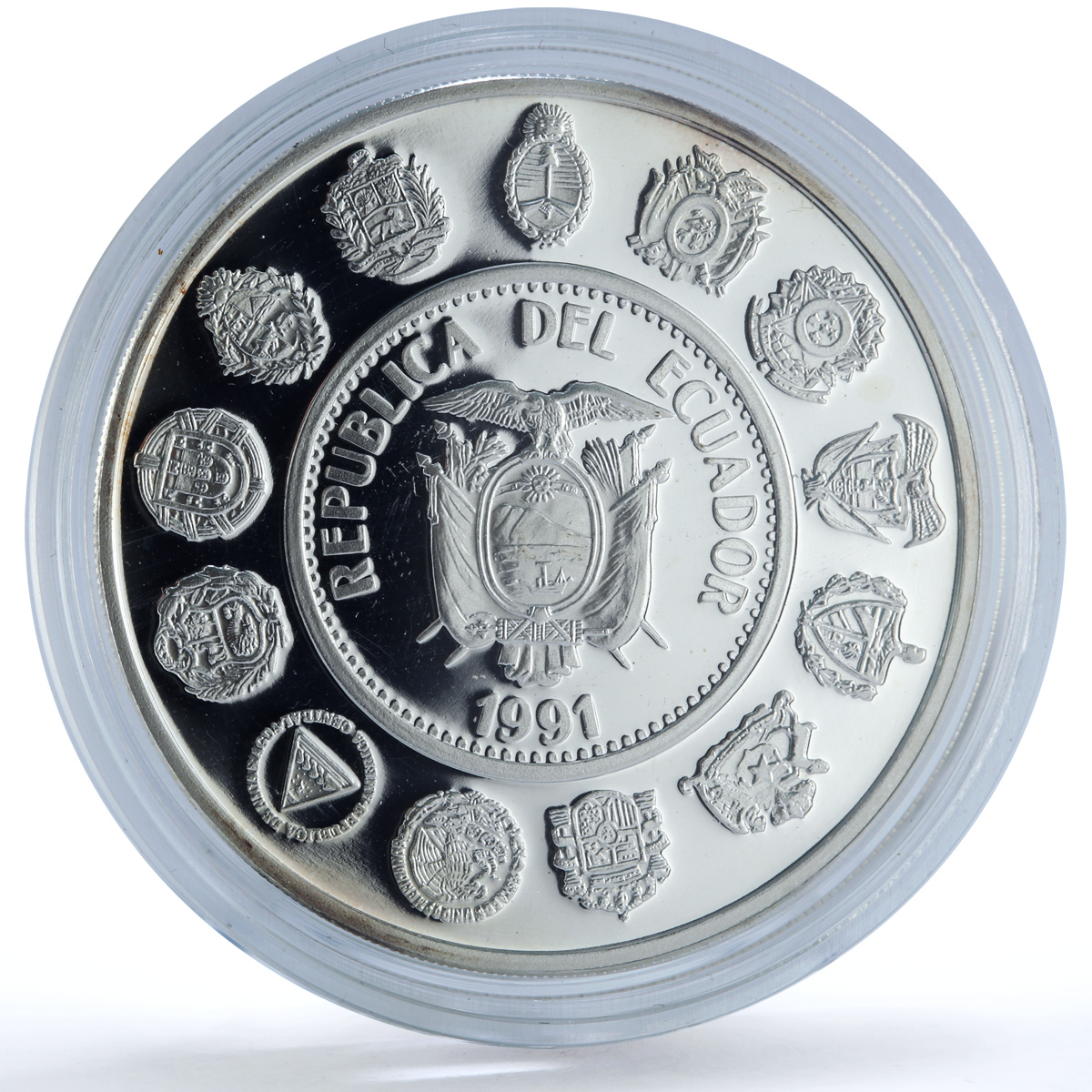 Ecuador 5000 sucres Ibero-American Navigation KM-95 Ship silver coin 1992