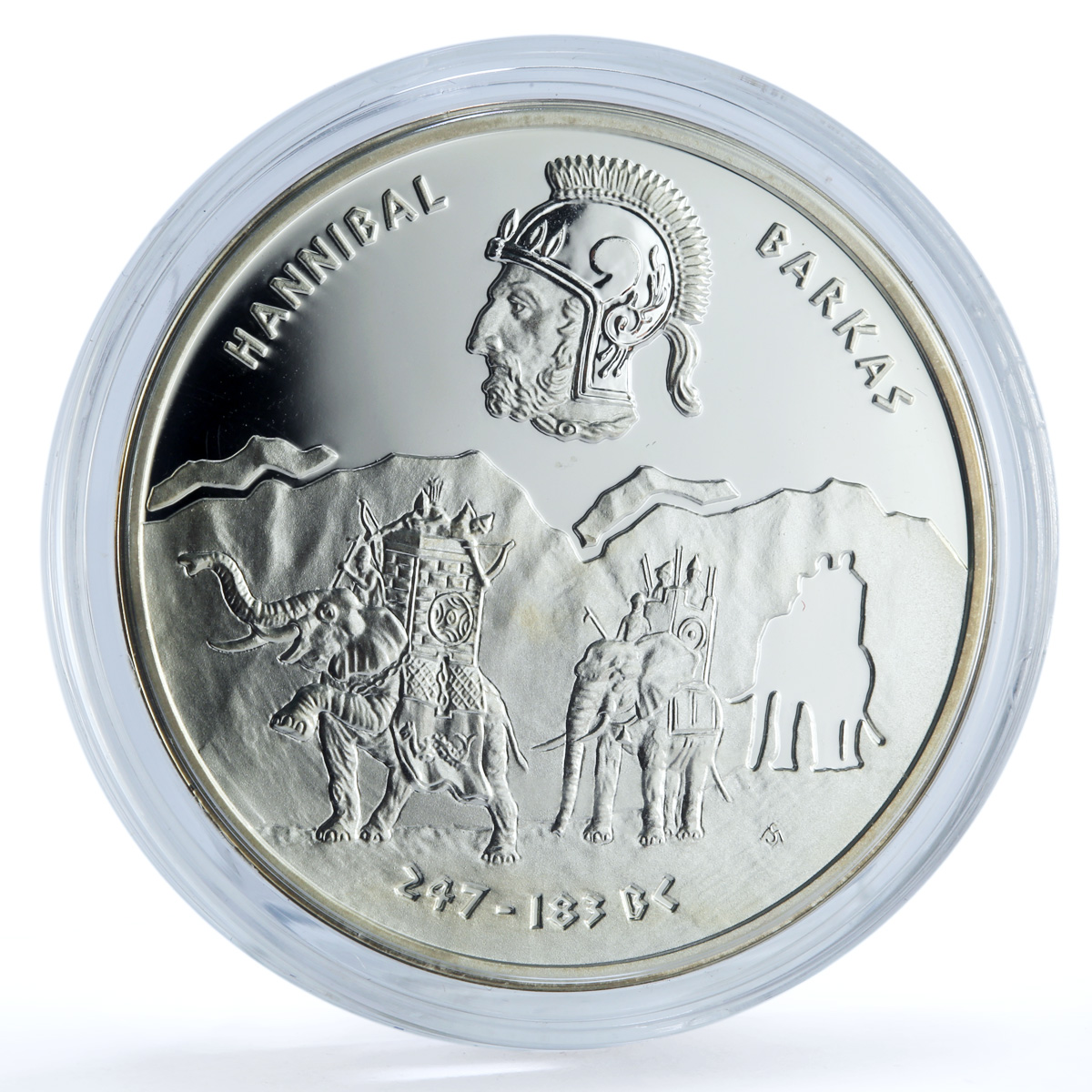 Niue 1 dollar Hannibal Barkas KM-735 Commander Elephant proof silver coin 2012