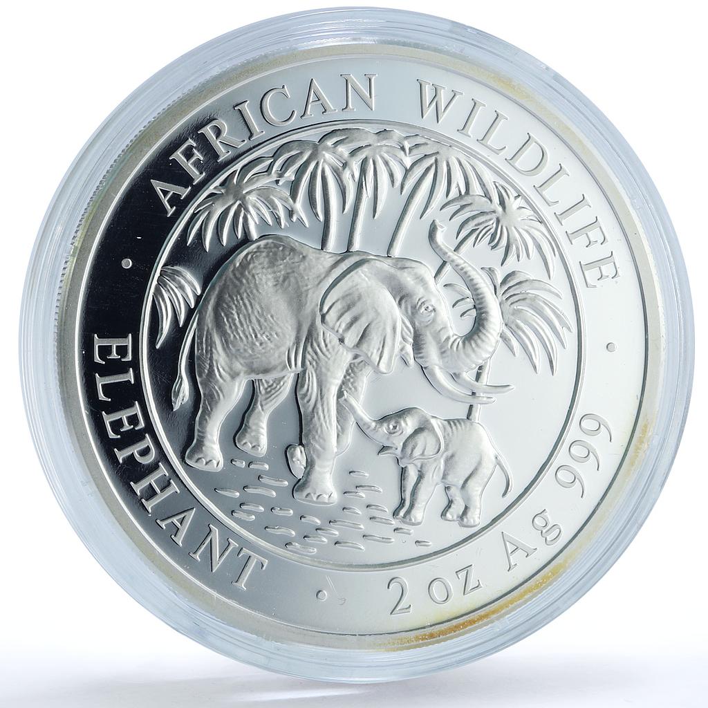 Somalia 200 shillings Elephant KM-179 African Wildlife 2 oz silver coin 2007