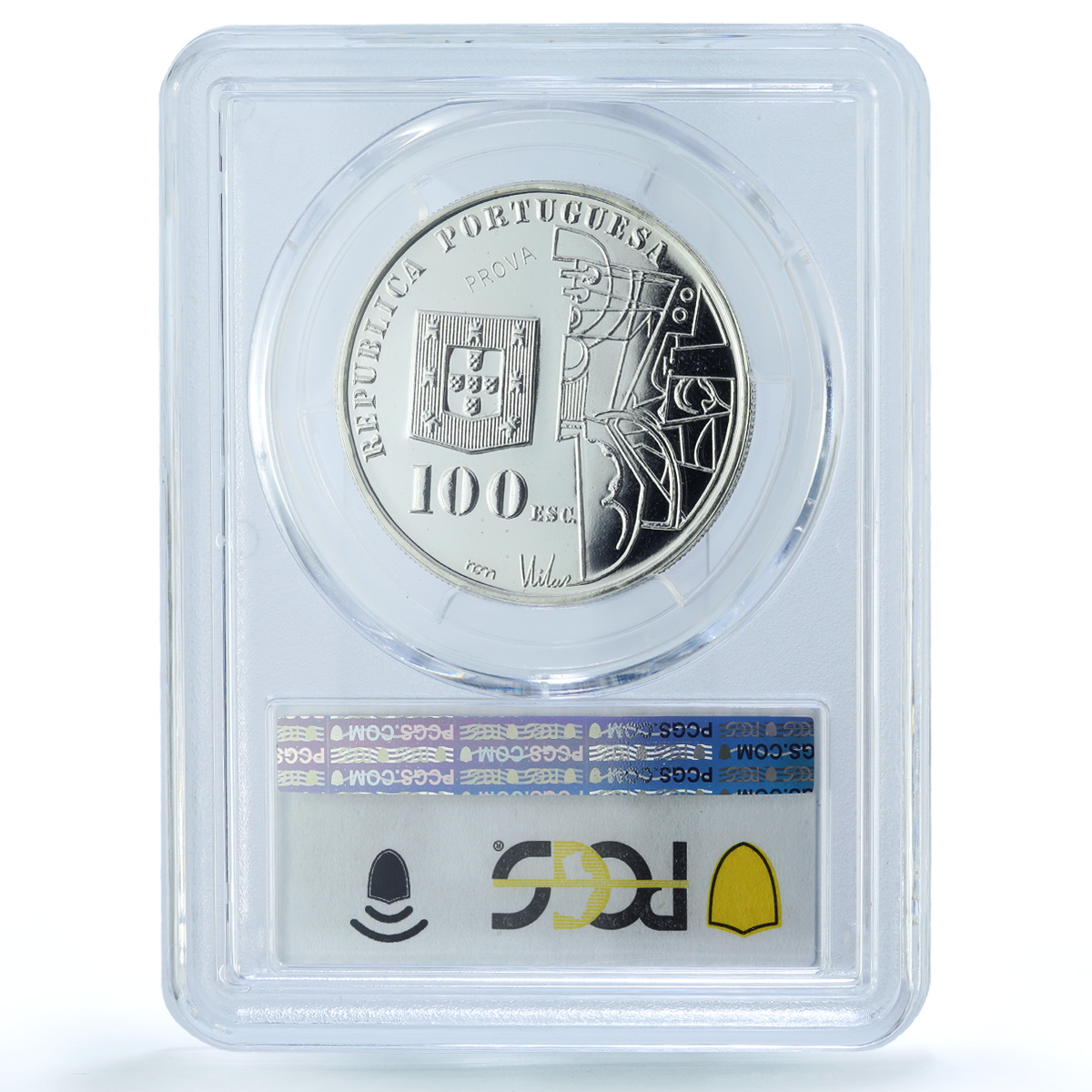 Portugal 100 escudos Cardoso Probe KM-644-a Art SP 69 PCGS silver coin 1987 Portugal 100 escudos Cardoso Probe KM-644-a Art SP 69 PCGS silver coin 1987