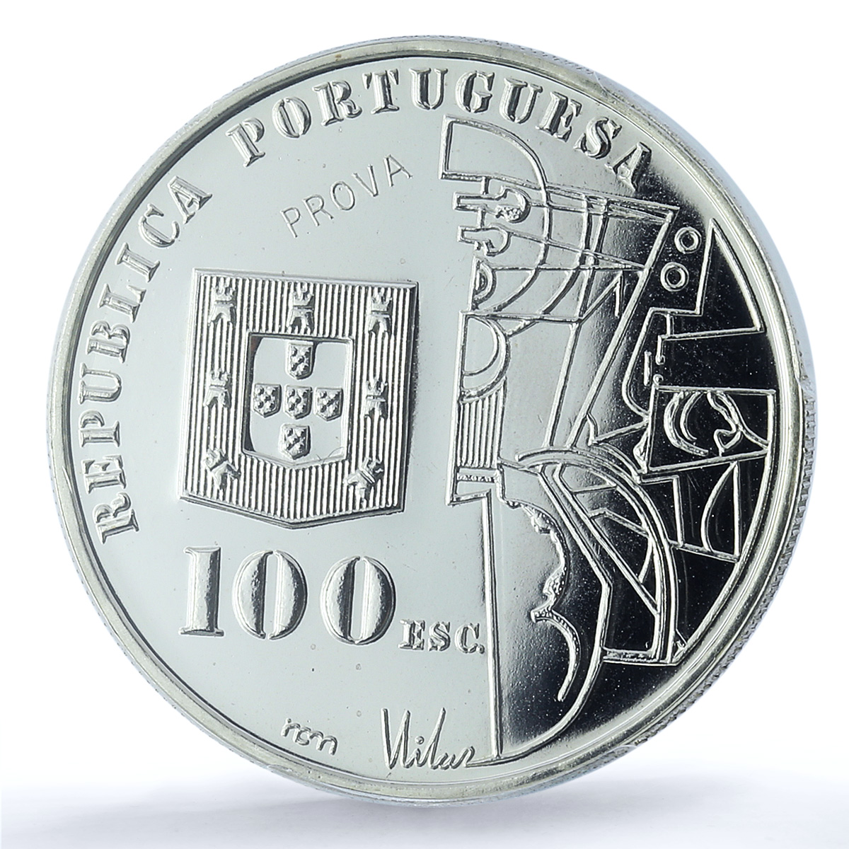 Portugal 100 escudos Cardoso Probe KM-644-a Art SP 69 PCGS silver coin 1987 Portugal 100 escudos Cardoso Probe KM-644-a Art SP 69 PCGS silver coin 1987