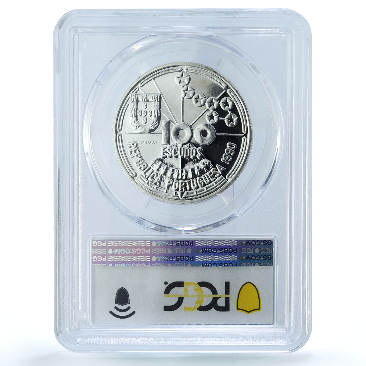 Portugal 100 escudos Navigation Probe KM-649a Ship SP 69 PCGS silver coin 1990 Portugal 100 escudos Navigation Probe KM-649a Ship SP 69 PCGS silver coin 1990