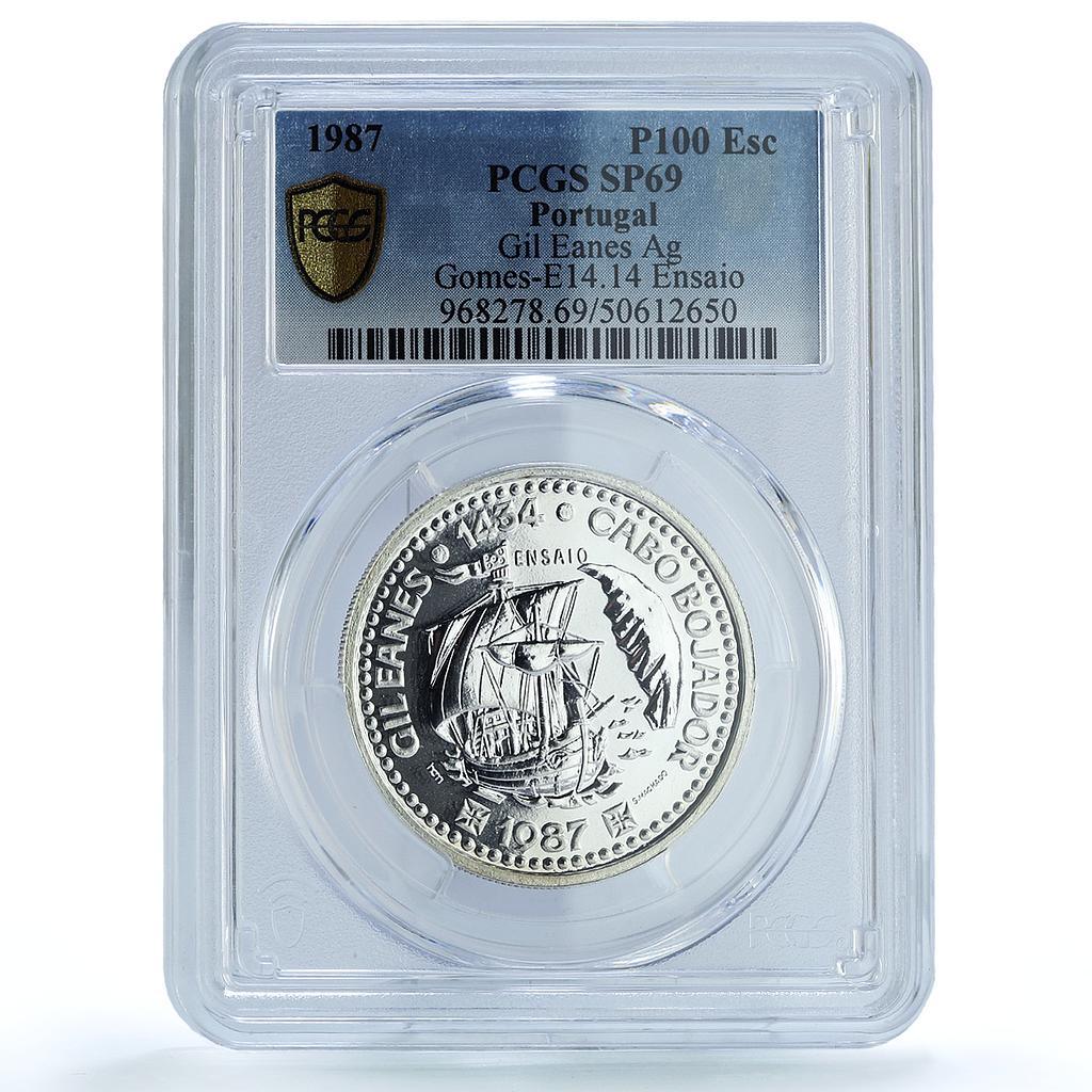 Portugal 100 escudos Gil Eanes Essai KM-639a Ship SP 69 PCGS silver coin 1987 Portugal 100 escudos Gil Eanes Essai KM-639a Ship SP 69 PCGS silver coin 1987