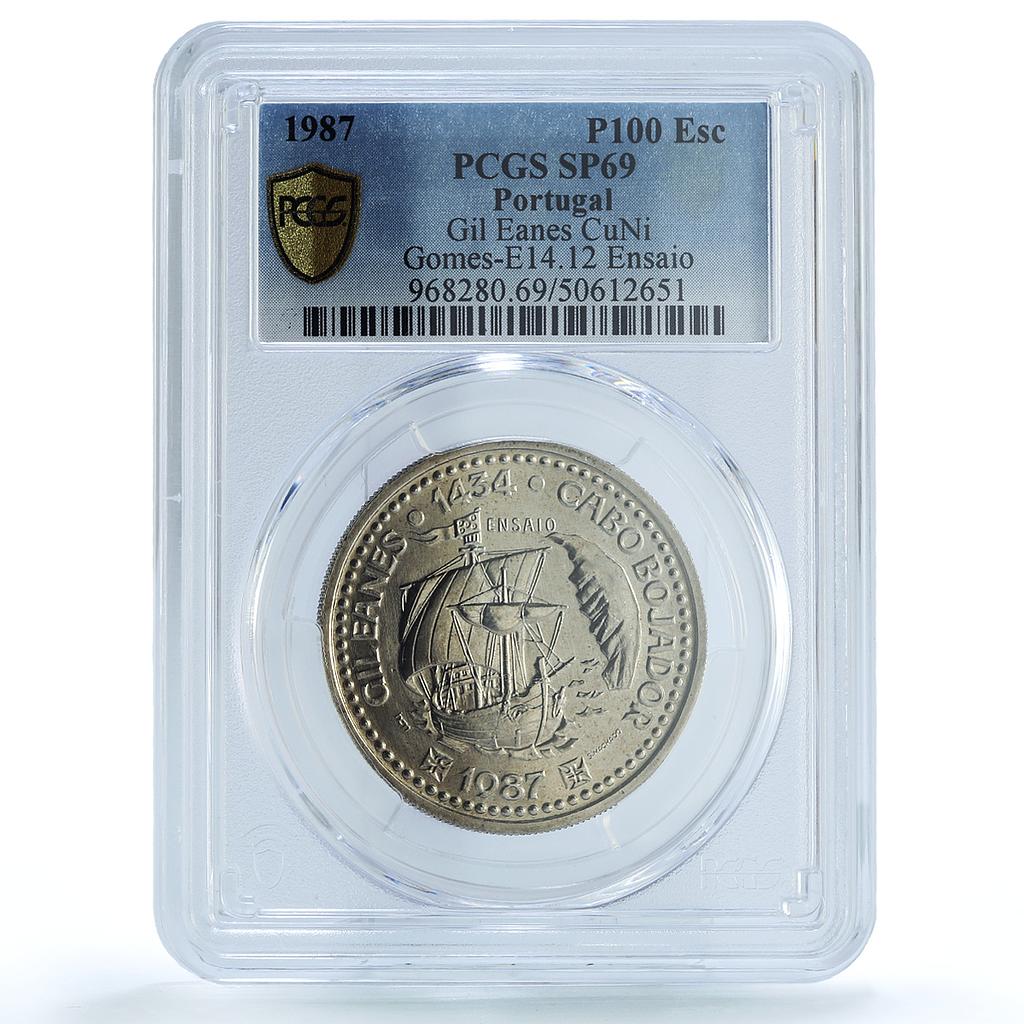 Portugal 100 escudos Gil Eanes Essai KM-639 Ship SP 69 PCGS CuNi coin 1987 Portugal 100 escudos Gil Eanes Essai KM-639 Ship SP 69 PCGS CuNi coin 1987