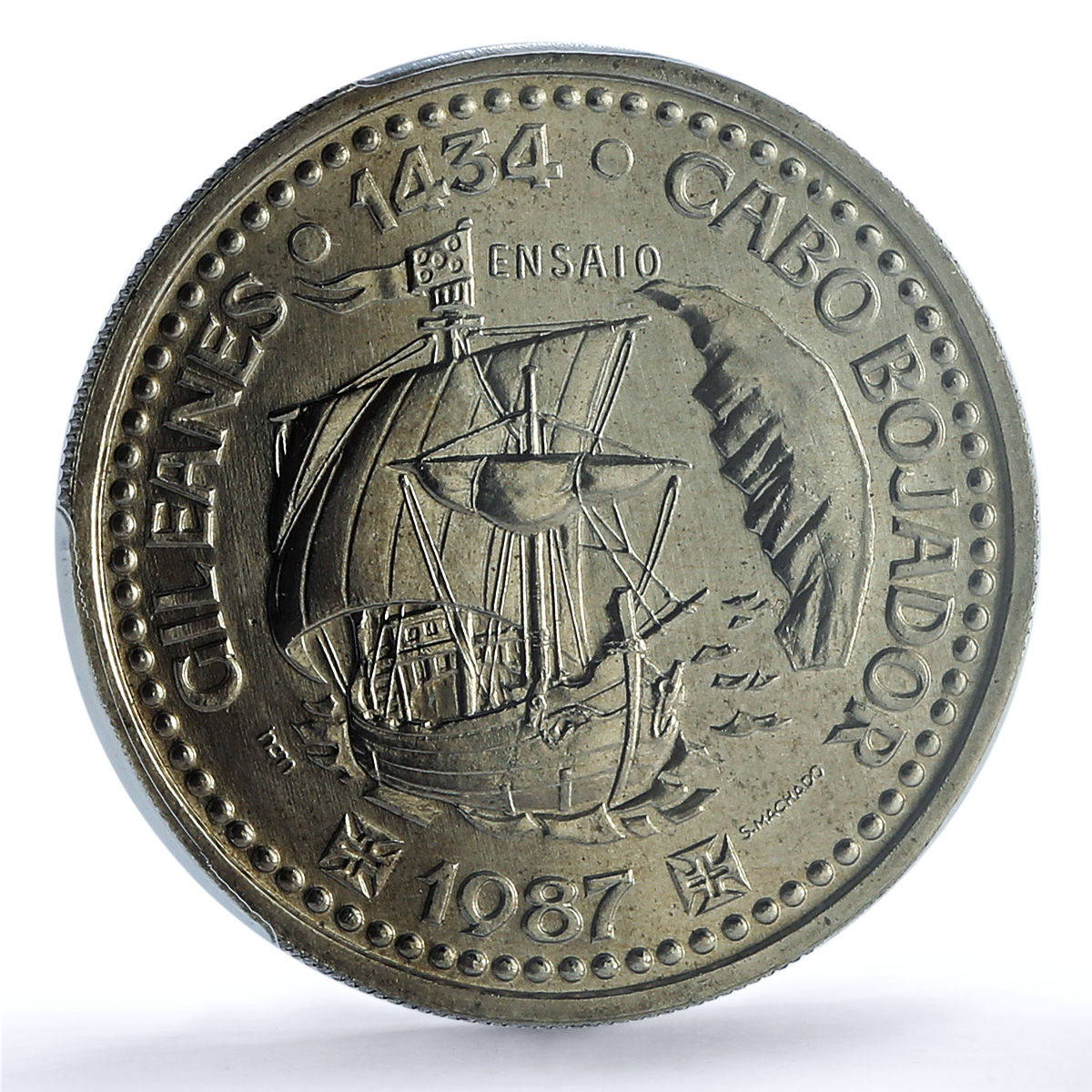 Portugal 100 escudos Gil Eanes Essai KM-639 Ship SP 69 PCGS CuNi coin 1987 Portugal 100 escudos Gil Eanes Essai KM-639 Ship SP 69 PCGS CuNi coin 1987
