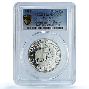Portugal 100 escudos Gil Eanes Essai KM-639a Ship PR 69 PCGS silver coin 1987