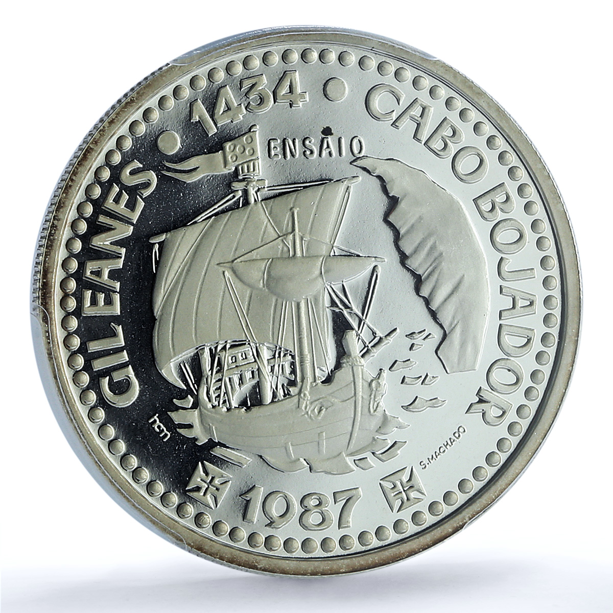 Portugal 100 escudos Gil Eanes Essai KM-639a Ship PR 69 PCGS silver coin 1987 Portugal 100 escudos Gil Eanes Essai KM-639a Ship PR 69 PCGS silver coin 1987
