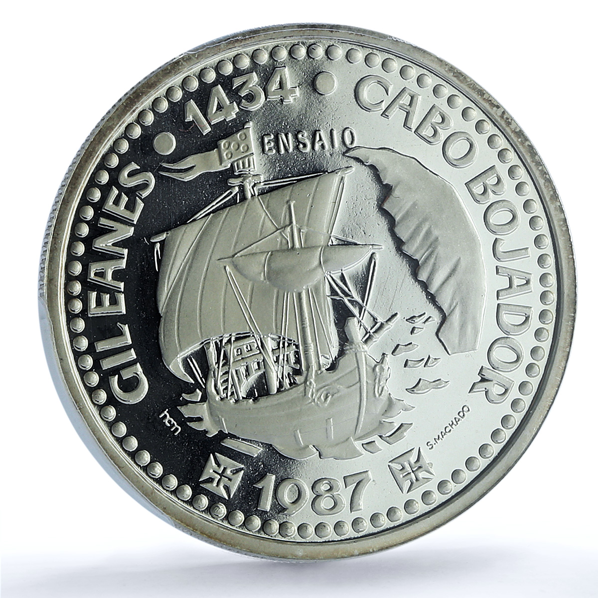 Portugal 100 escudos Gil Eanes Essai KM-639a Ship PR 70 PCGS silver coin 1987 Portugal 100 escudos Gil Eanes Essai KM-639a Ship PR 70 PCGS silver coin 1987