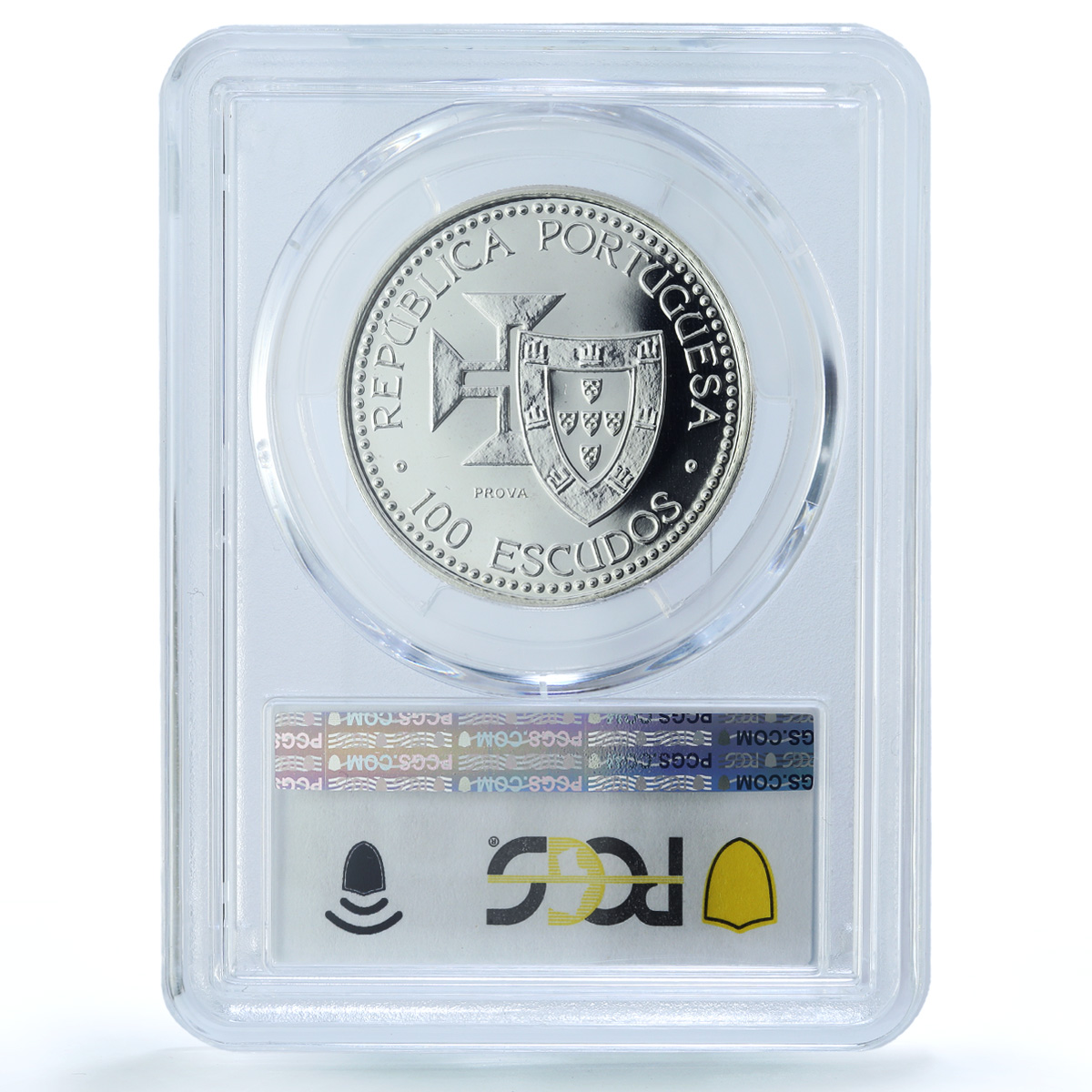 Portugal 100 escudos Madeira Porto Probe KM-647a Ship SP69 PCGS silver coin 1989 Portugal 100 escudos Madeira Porto Probe KM-647a Ship SP69 PCGS silver coin 1989