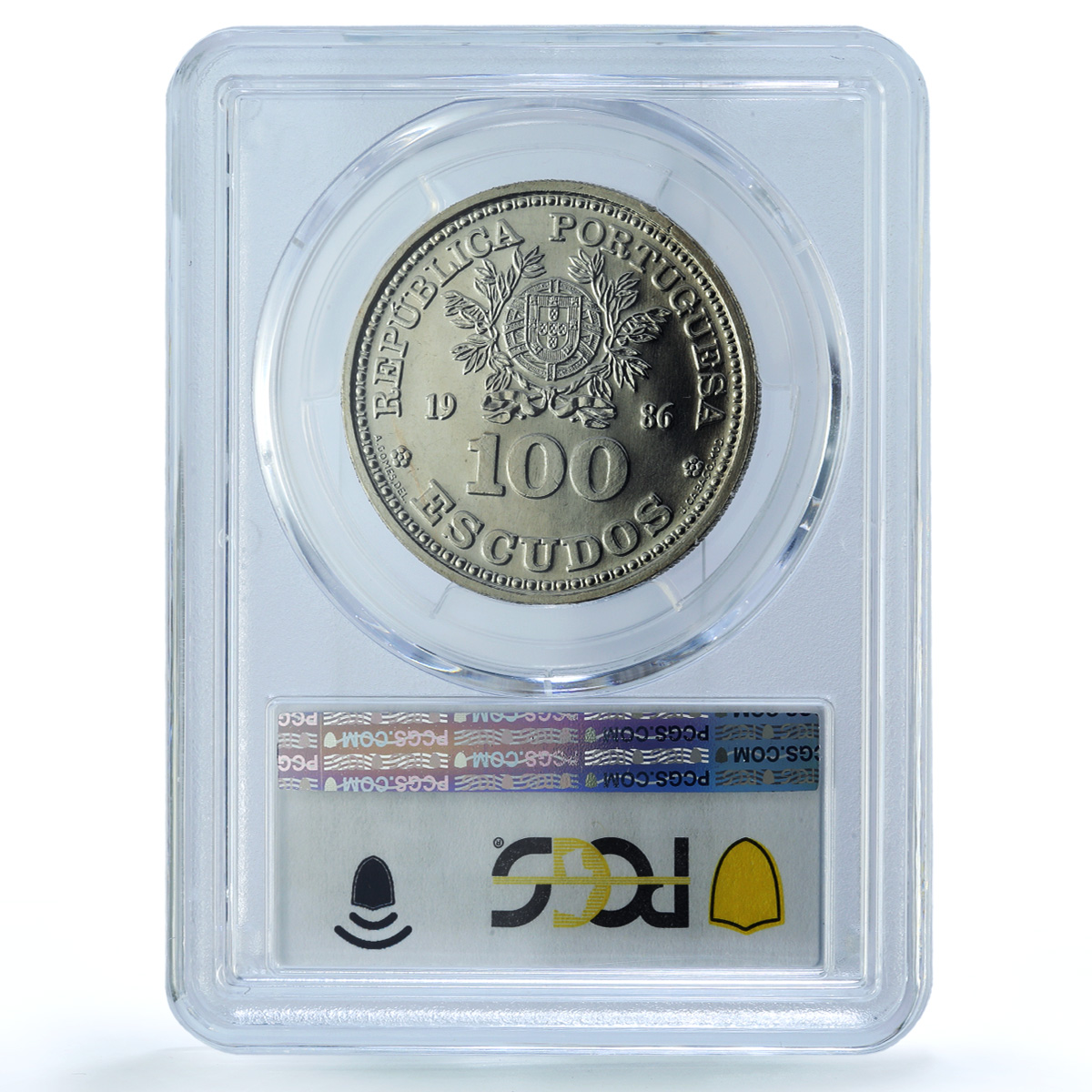 Portugal 100 escudos Football Cup Mexico Essai KM-637 SP 67 PCGS CuNi coin 1986