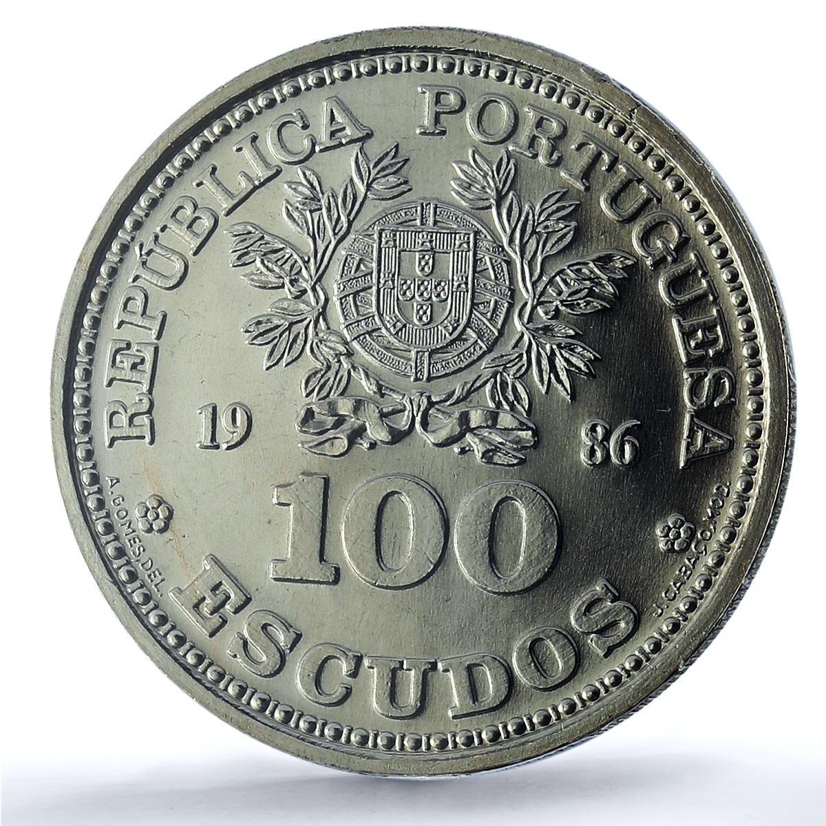 Portugal 100 escudos Football Cup Mexico Essai KM-637 SP 67 PCGS CuNi coin 1986