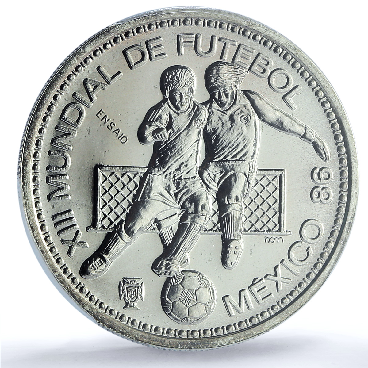 Portugal 100 escudos Football Cup Mexico Essai KM-637a SP 66 PCGS Ag coin 1986 Portugal 100 escudos Football Cup Mexico Essai KM-637a SP 66 PCGS Ag coin 1986