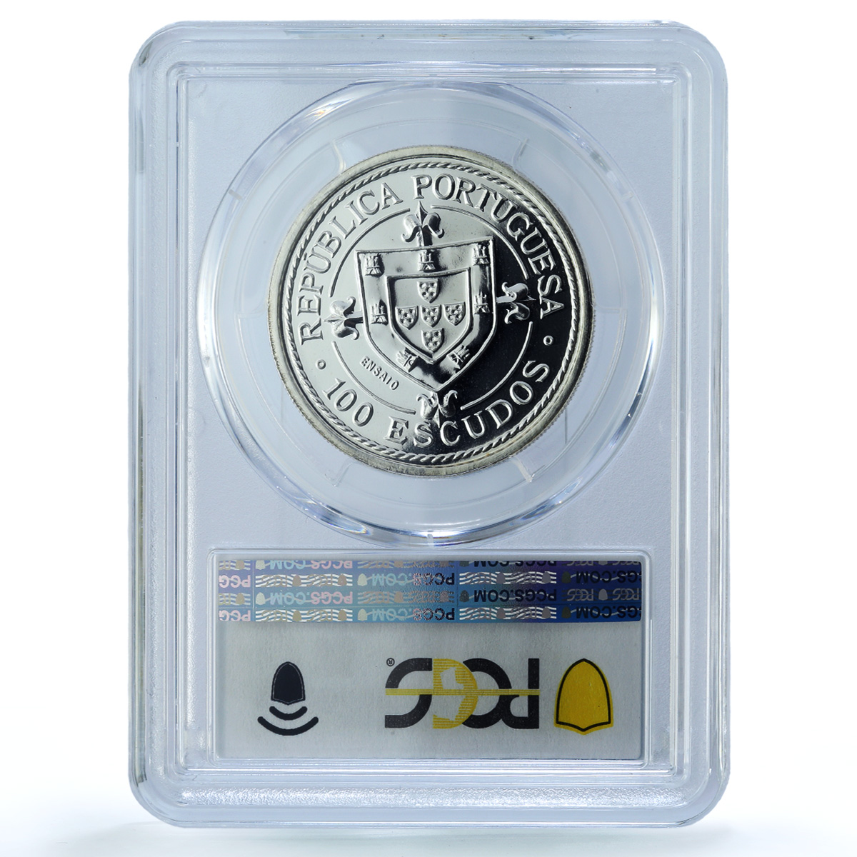 Portugal 100 escudos Nuno Tristao Essai KM-640a Ship SP 70 PCGS silver coin 1987 Portugal 100 escudos Nuno Tristao Essai KM-640a Ship SP 70 PCGS silver coin 1987